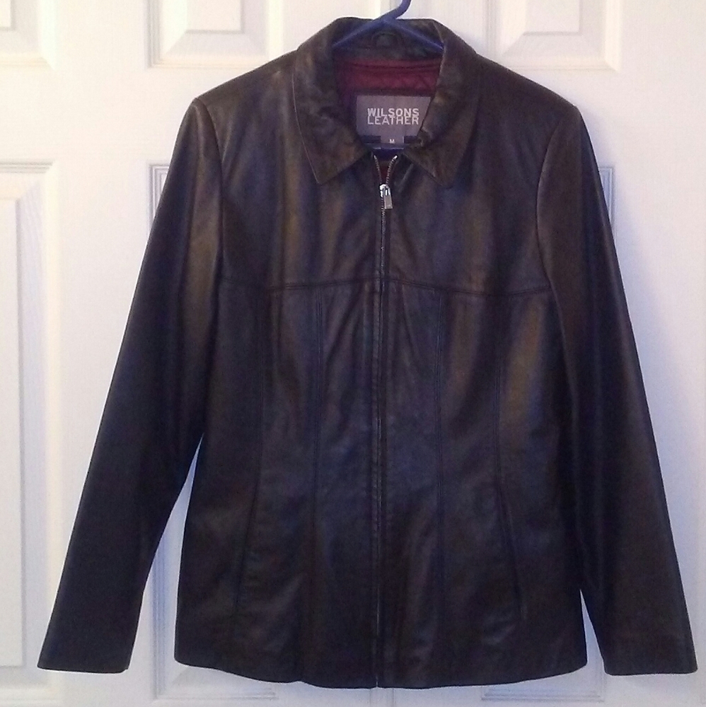 Black real leather jacket